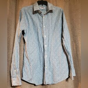 Mens Extra Slim EXPRESS Button-up collared long sleeve floral shirt 100% cotton